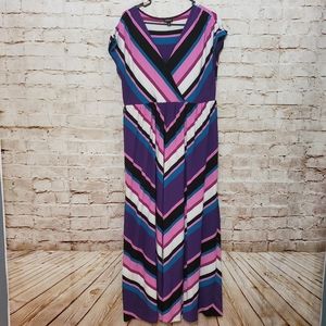Torrid Multi-Color Purple Pink Black Chevron Dress